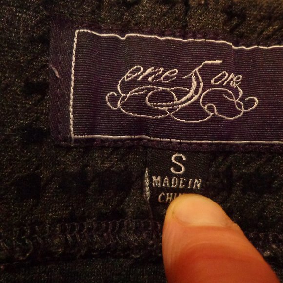 one 5 one Patterned Skinny Leggings S Gray/Black - Picture 9 of 12